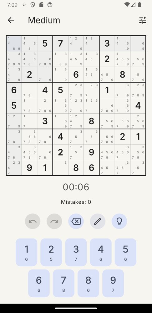 Sudoku with pencil notes